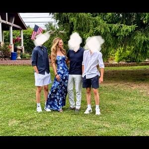 Wondrous Allure Navy Blue Floral Satin Backless Maxi Dress